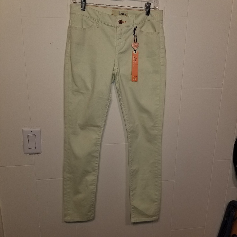 DITTOS women's lime cream skinny jeans size 27